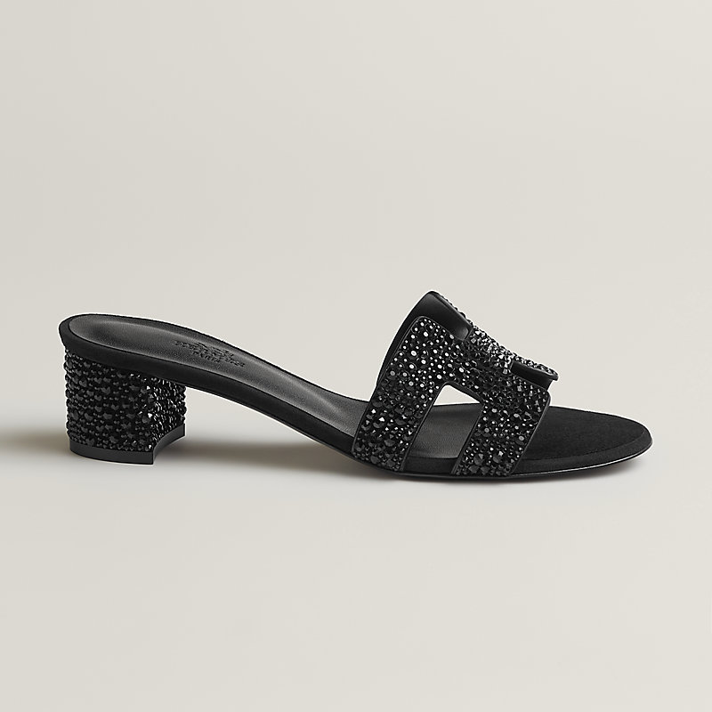 HERMES OASIS SILVER HEEL H SANDALS 38.5 | eBay